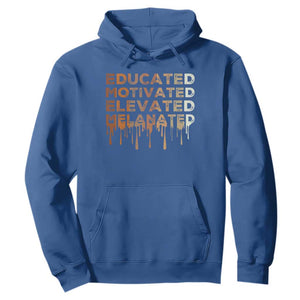 Educated Motivated Elevated Melanated Hoodie Black Pride Melanin TS11 Royal Blue Print Your Wear