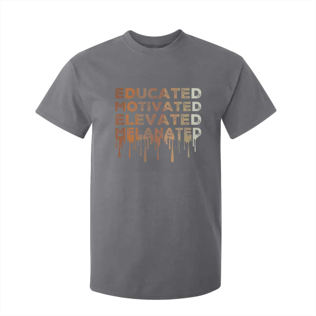 Educated Motivated Elevated Melanated T Shirt For Kid Black Pride Melanin TS11 Charcoal Print Your Wear