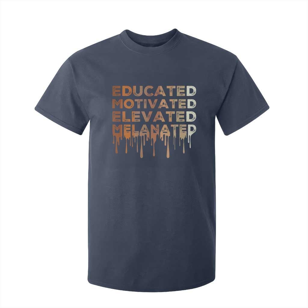 Educated Motivated Elevated Melanated T Shirt For Kid Black Pride Melanin TS11 Navy Print Your Wear