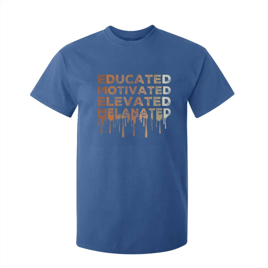 Educated Motivated Elevated Melanated T Shirt For Kid Black Pride Melanin TS11 Royal Blue Print Your Wear