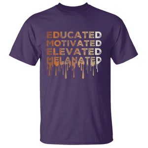 Educated Motivated Elevated Melanated T Shirt Black Pride Melanin TS11 Purple Print Your Wear