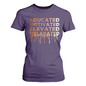 Educated Motivated Elevated Melanated T Shirt For Women Black Pride Melanin TS11 Purple Print Your Wear