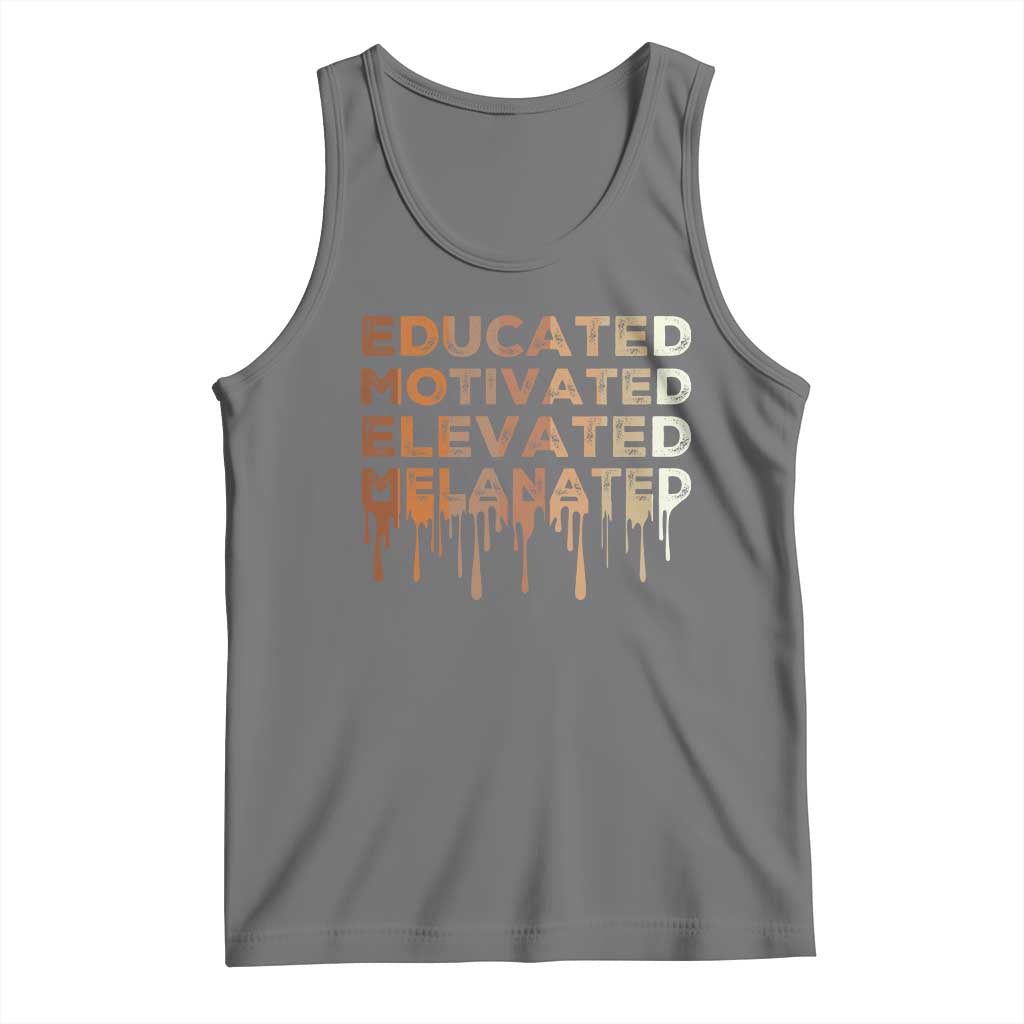Educated Motivated Elevated Melanated Tank Top Black Pride Melanin TS11 Black Heather Print Your Wear
