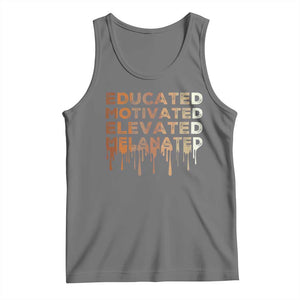 Educated Motivated Elevated Melanated Tank Top Black Pride Melanin TS11 Black Heather Print Your Wear