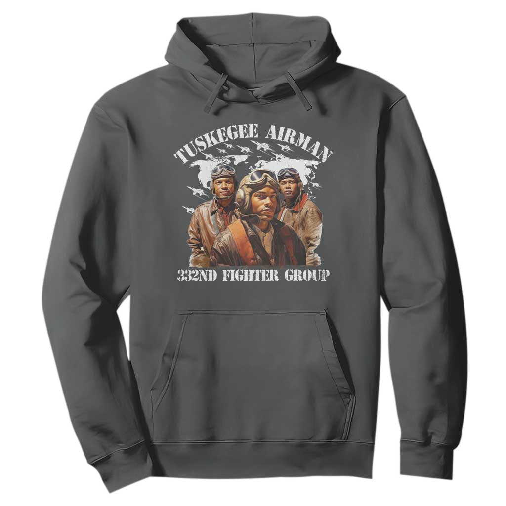Tuskegee Airman Hoodie 332ND Fighter Group Black History Month TS11 Dark Heather Print Your Wear