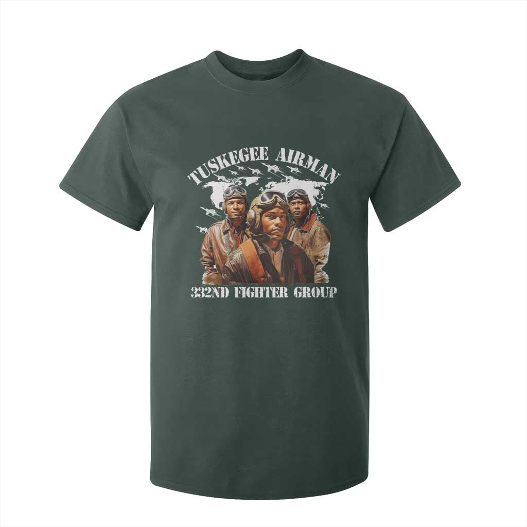 Tuskegee Airman T Shirt For Kid 332ND Fighter Group Black History Month TS11 Dark Forest Green Print Your Wear