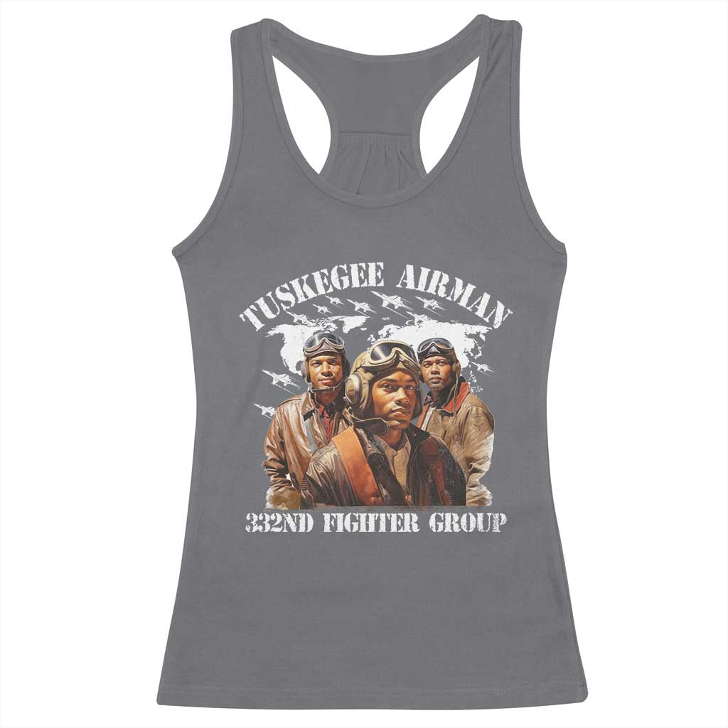 Tuskegee Airman Racerback Tank Top 332ND Fighter Group Black History Month TS11 Charcoal Print Your Wear