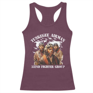 Tuskegee Airman Racerback Tank Top 332ND Fighter Group Black History Month TS11 Maroon Print Your Wear