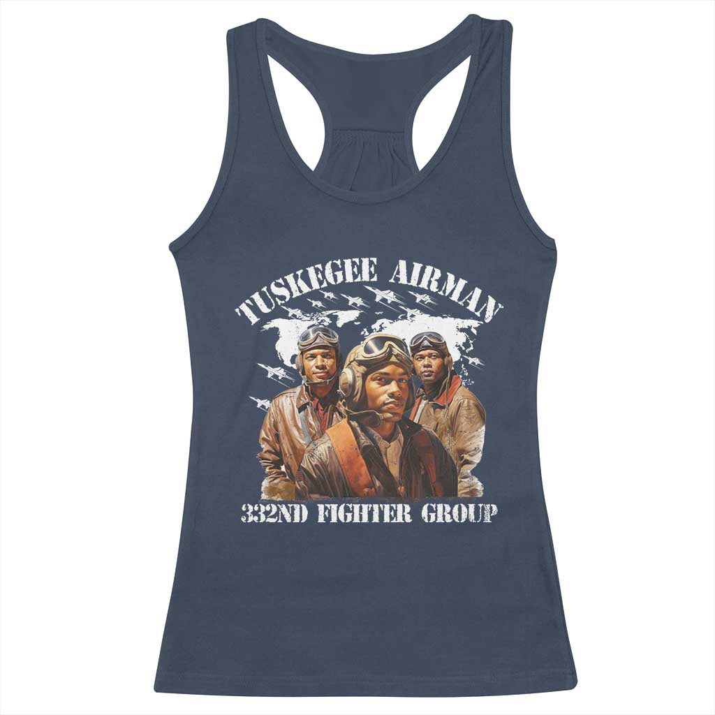 Tuskegee Airman Racerback Tank Top 332ND Fighter Group Black History Month TS11 Navy Print Your Wear