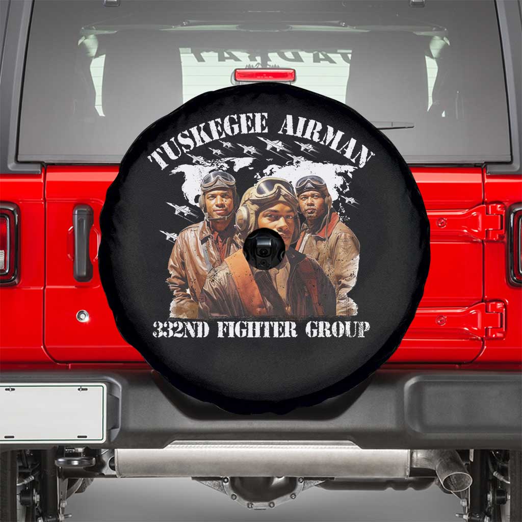 Tuskegee Airman Spare Tire Cover 332ND Fighter Group Black History Month TS11 Black Print Your Wear