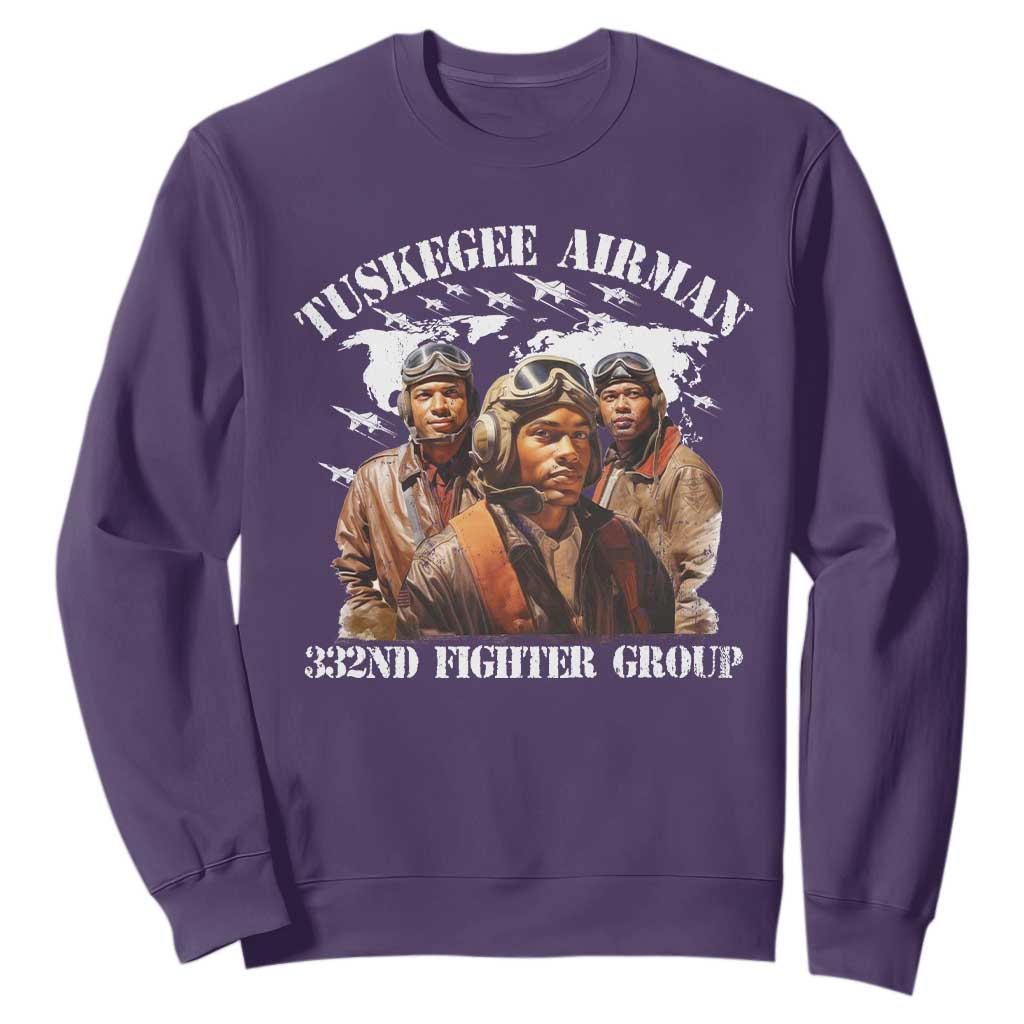 Tuskegee Airman Sweatshirt 332ND Fighter Group Black History Month TS11 Purple Print Your Wear