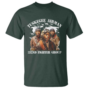 Tuskegee Airman T Shirt 332ND Fighter Group Black History Month TS11 Dark Forest Green Print Your Wear