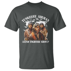 Tuskegee Airman T Shirt 332ND Fighter Group Black History Month TS11 Dark Heather Print Your Wear