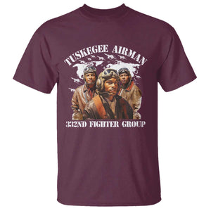Tuskegee Airman T Shirt 332ND Fighter Group Black History Month TS11 Maroon Print Your Wear