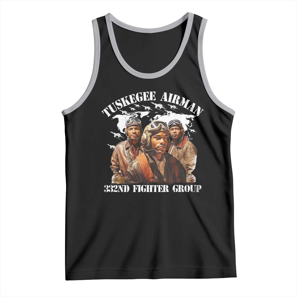 Tuskegee Airman Tank Top 332ND Fighter Group Black History Month TS11 Black Athletic Heather Print Your Wear