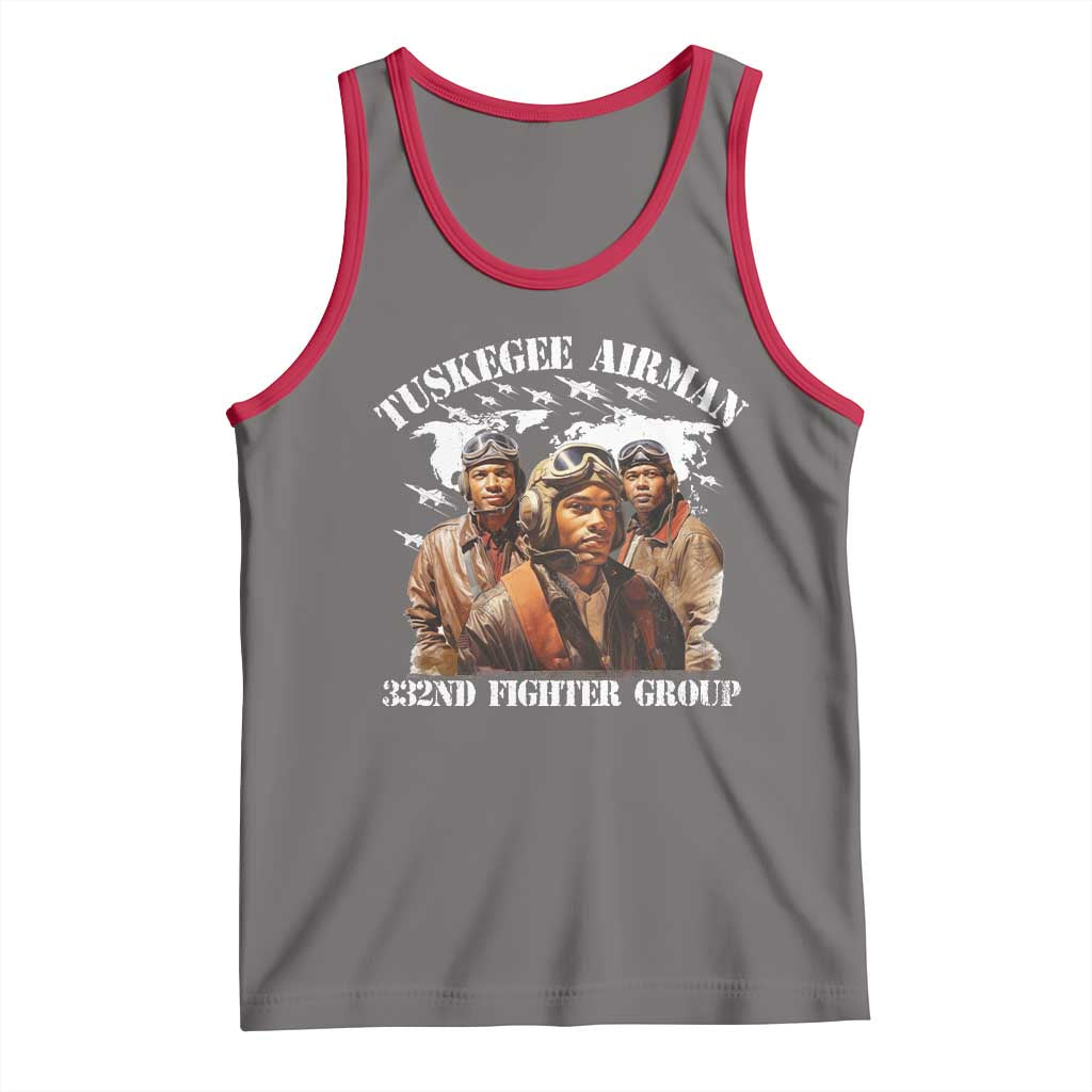 Tuskegee Airman Tank Top 332ND Fighter Group Black History Month TS11 Deep Heather Red Print Your Wear