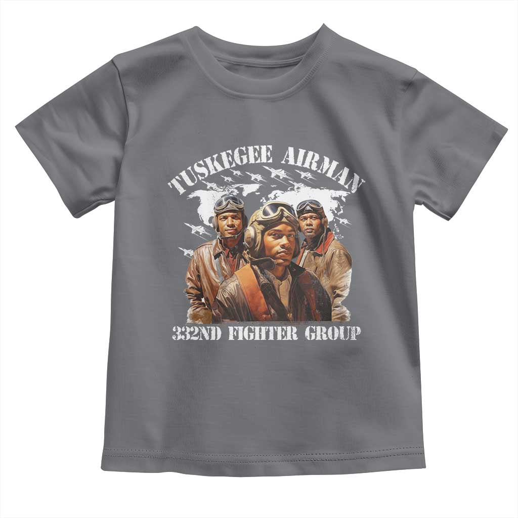 Tuskegee Airman Toddler T Shirt 332ND Fighter Group Black History Month TS11 Charcoal Print Your Wear