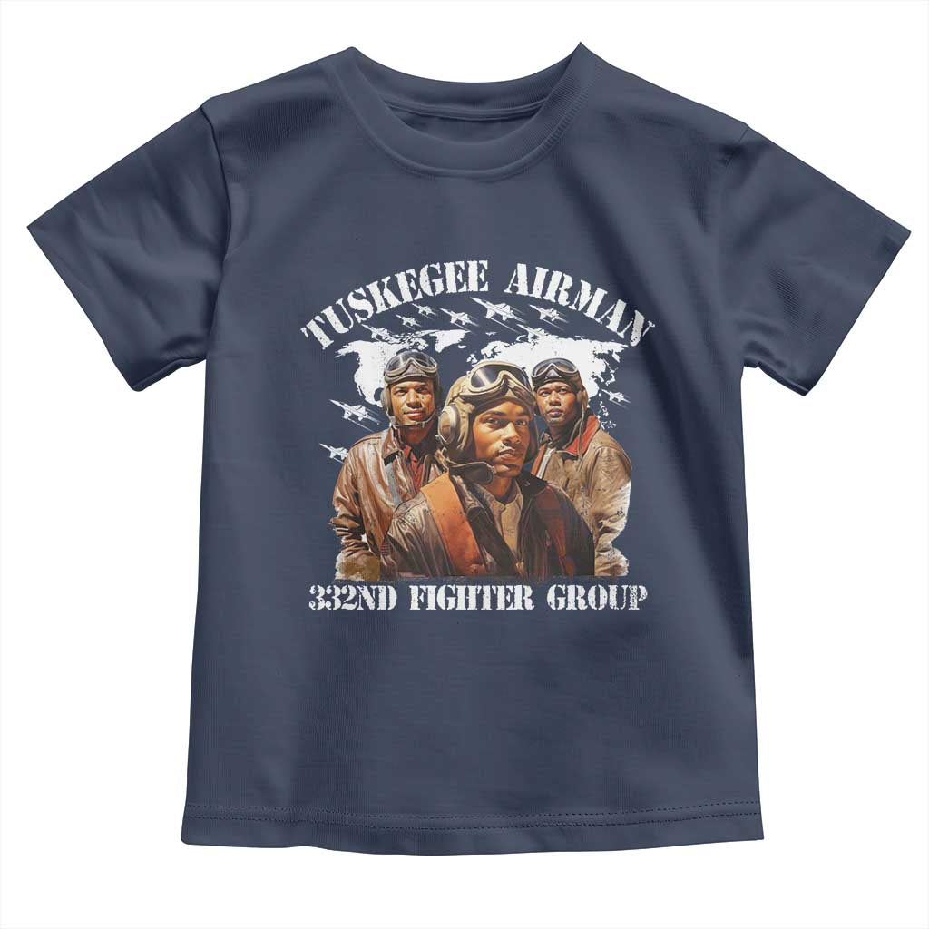 Tuskegee Airman Toddler T Shirt 332ND Fighter Group Black History Month TS11 Navy Print Your Wear