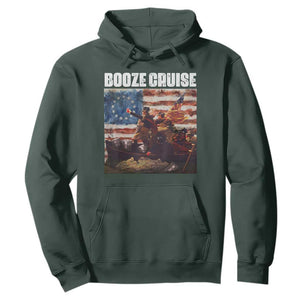 Funny George Washington Hoodie Booze Cruise Political Party Vintage American Flag TS11 Dark Forest Green Print Your Wear