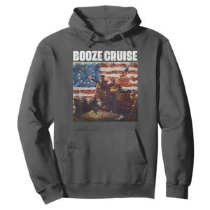 Funny George Washington Hoodie Booze Cruise Political Party Vintage American Flag TS11 Dark Heather Print Your Wear