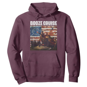 Funny George Washington Hoodie Booze Cruise Political Party Vintage American Flag TS11 Maroon Print Your Wear