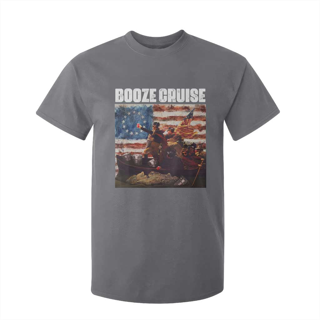Funny George Washington T Shirt For Kid Booze Cruise Political Party Vintage American Flag TS11 Charcoal Print Your Wear