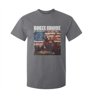 Funny George Washington T Shirt For Kid Booze Cruise Political Party Vintage American Flag TS11 Charcoal Print Your Wear