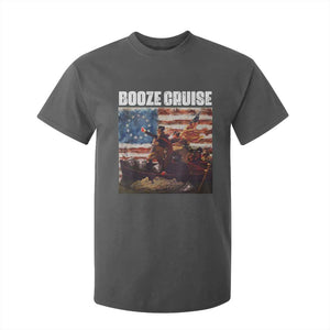 Funny George Washington T Shirt For Kid Booze Cruise Political Party Vintage American Flag TS11 Dark Heather Print Your Wear