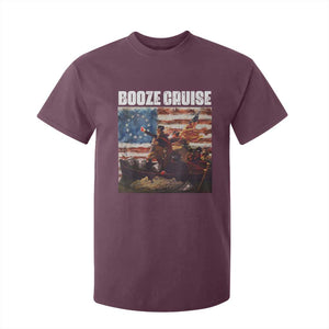 Funny George Washington T Shirt For Kid Booze Cruise Political Party Vintage American Flag TS11 Maroon Print Your Wear