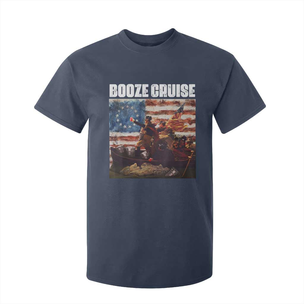 Funny George Washington T Shirt For Kid Booze Cruise Political Party Vintage American Flag TS11 Navy Print Your Wear