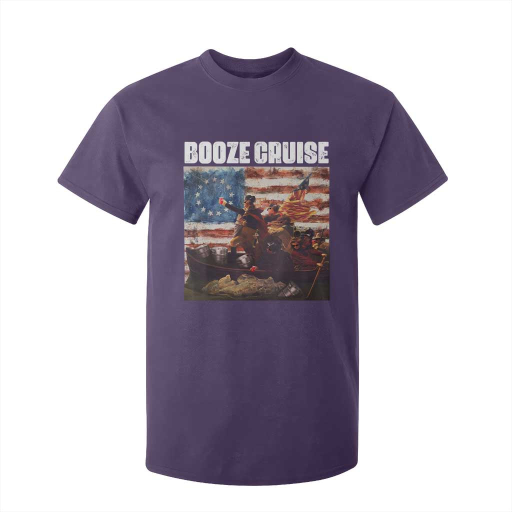 Funny George Washington T Shirt For Kid Booze Cruise Political Party Vintage American Flag TS11 Purple Print Your Wear