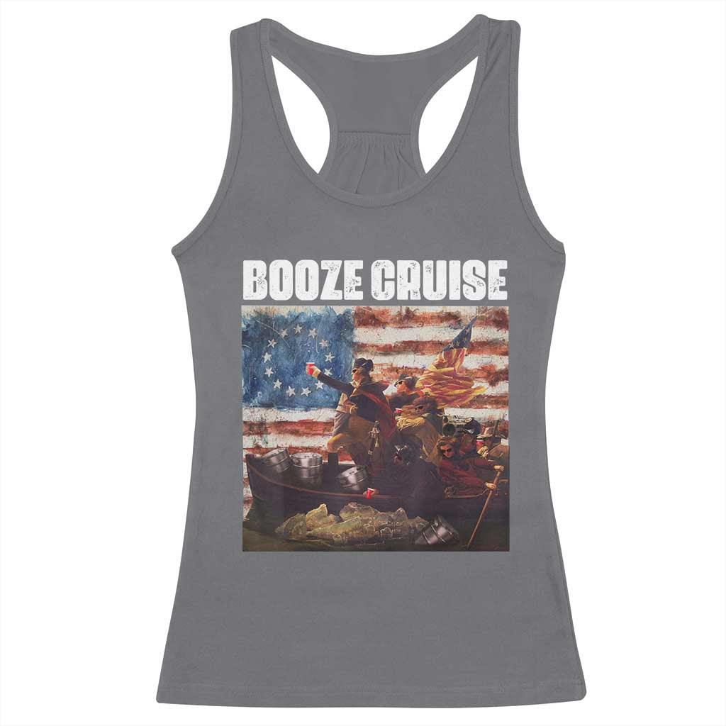 Funny George Washington Racerback Tank Top Booze Cruise Political Party Vintage American Flag TS11 Charcoal Print Your Wear