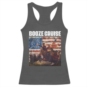 Funny George Washington Racerback Tank Top Booze Cruise Political Party Vintage American Flag TS11 Dark Heather Print Your Wear
