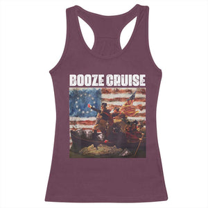 Funny George Washington Racerback Tank Top Booze Cruise Political Party Vintage American Flag TS11 Maroon Print Your Wear