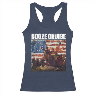 Funny George Washington Racerback Tank Top Booze Cruise Political Party Vintage American Flag TS11 Navy Print Your Wear