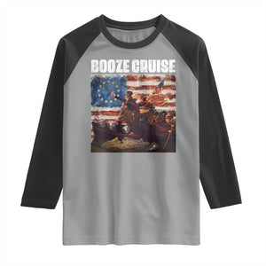 Funny George Washington Raglan Shirt Booze Cruise Political Party Vintage American Flag TS11 Sport Gray Black Print Your Wear