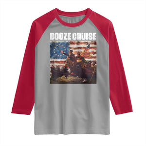 Funny George Washington Raglan Shirt Booze Cruise Political Party Vintage American Flag TS11 Sport Gray Red Print Your Wear