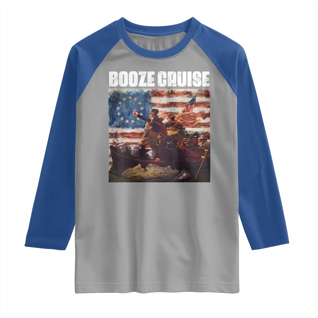 Funny George Washington Raglan Shirt Booze Cruise Political Party Vintage American Flag TS11 Sport Gray Royal Print Your Wear