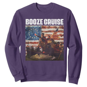 Funny George Washington Sweatshirt Booze Cruise Political Party Vintage American Flag TS11 Purple Print Your Wear