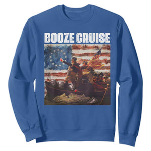 Funny George Washington Sweatshirt Booze Cruise Political Party Vintage American Flag TS11 Royal Blue Print Your Wear