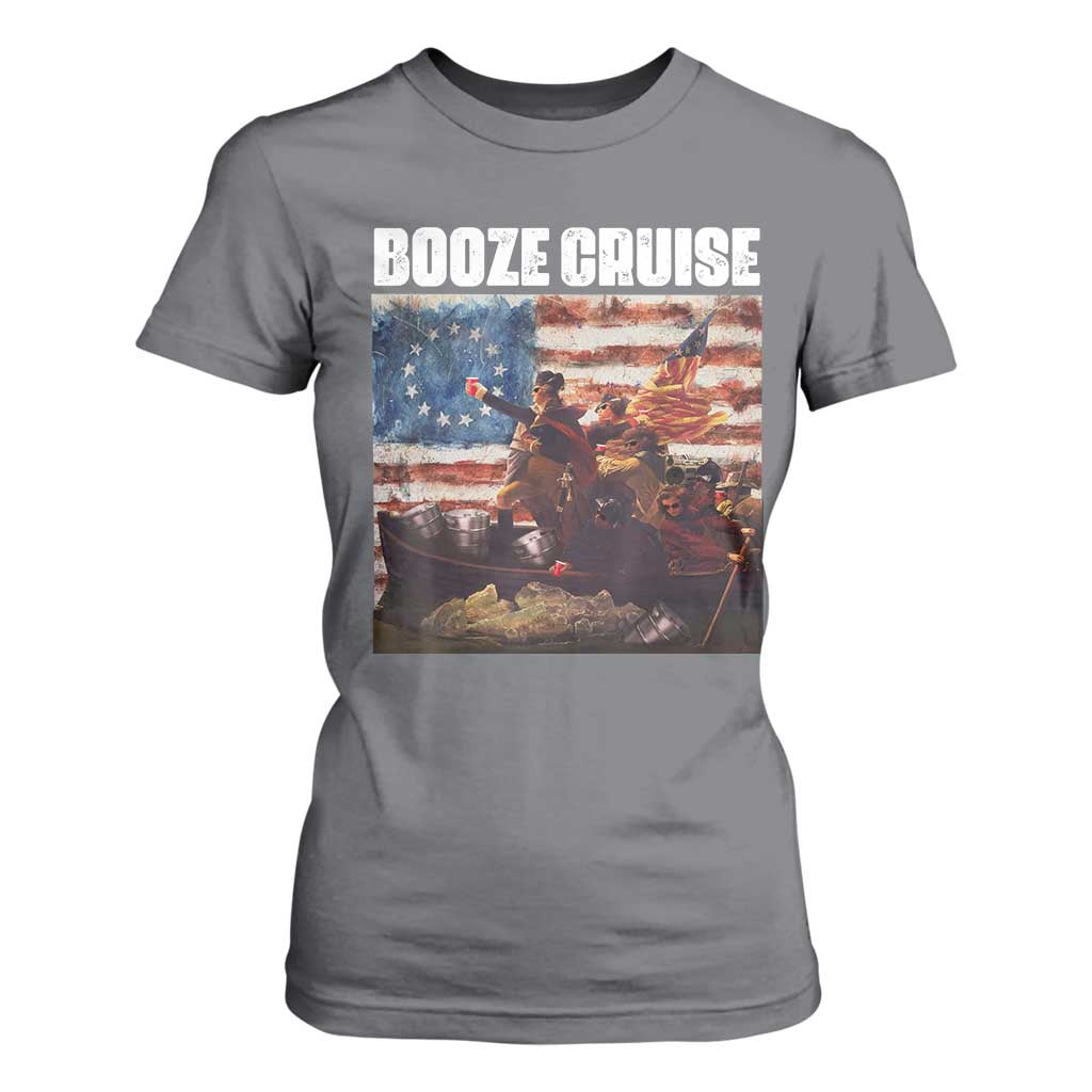 Funny George Washington T Shirt For Women Booze Cruise Political Party Vintage American Flag TS11 Charcoal Print Your Wear