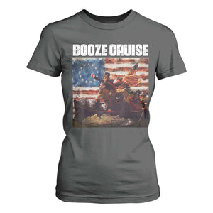 Funny George Washington T Shirt For Women Booze Cruise Political Party Vintage American Flag TS11 Dark Heather Print Your Wear