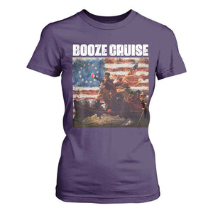 Funny George Washington T Shirt For Women Booze Cruise Political Party Vintage American Flag TS11 Purple Print Your Wear