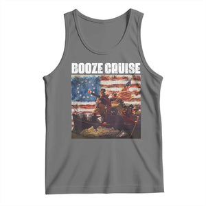 Funny George Washington Tank Top Booze Cruise Political Party Vintage American Flag TS11 Black Heather Print Your Wear