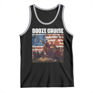 Funny George Washington Tank Top Booze Cruise Political Party Vintage American Flag TS11 Black Athletic Heather Print Your Wear
