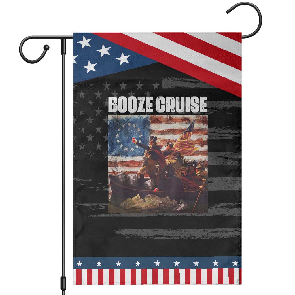 Funny George Washington Patriotic Garden Flag Booze Cruise Political Party Vintage American Flag TS11 Distressed Black Blue Print Your Wear