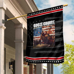 Funny George Washington Patriotic Garden Flag Booze Cruise Political Party Vintage American Flag TS11 Distressed Black Red Print Your Wear