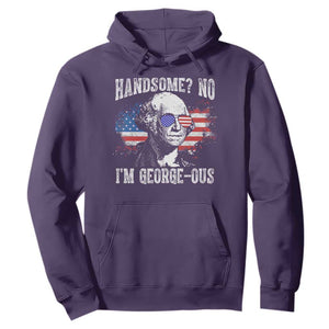 Funny George Washington Hoodie Handsome No I'm George-ous 4th Of July American Flag TS11 Purple Print Your Wear