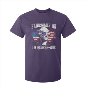Funny George Washington T Shirt For Kid Handsome No I'm George-ous 4th Of July American Flag TS11 Purple Print Your Wear