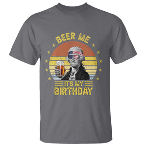 Funny George Washington's Birthday T Shirt Beer Me It's My Birthday Presidents' Day TS11 Charcoal Print Your Wear